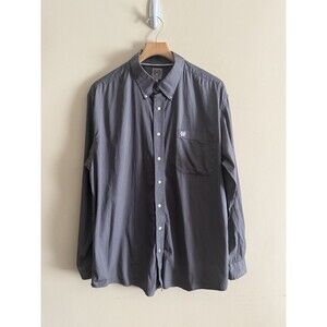 Cinch‎ Men's Long Sleeve Button-Up Shirt Size Large Western Dress Dark Gray